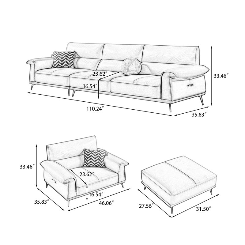 PULOSK 3 Piece Living Room Set Wayfair